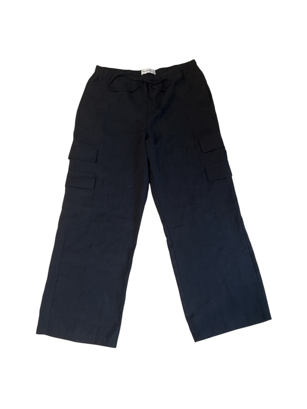 Abercrombie & Fitch Black Cargo Wide-Leg Pants